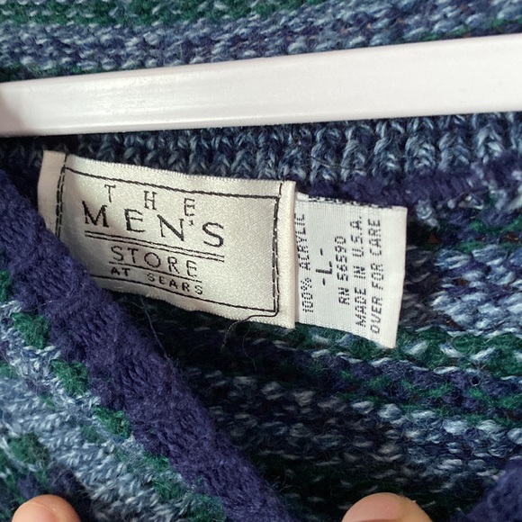 Vintage Blue and Green Sweater - Picture 2 of 4